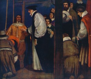 Laud stapt in de schuit bij Lambeth om naar de Tower te gaan, 1912