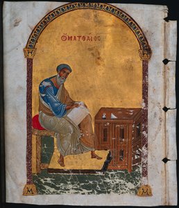 Blad uit een Lectionarium met St. Matteüs, 1057-1063