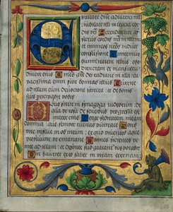 Blad uit een psalter en gebedenboek...1 van 3 uitgesneden bladeren