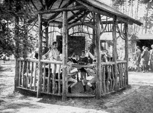 Leren in het bos van Charlottenburg, Berlijn, Duitsland, 1922