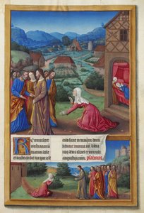 Les Très Riches Heures du duc de Berry, Folio 164r - De Kananese Vrouw door Unbekannt