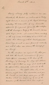 Brief aan Benjamin West, President van de Royal Academy, 1803 door Unbekannt