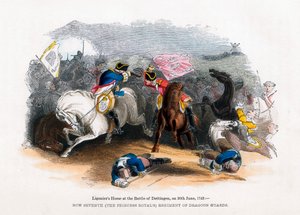 Ligoniers Paard bij de Slag bij Dettingen, 20 juni 1743 door Unbekannt