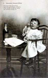 Zoals grootvader, Franse ansichtkaart, ca. 1900