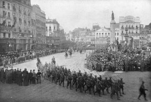 Lille wordt bevrijd door het Britse 5e leger, Frankrijk, 17 oktober 1918