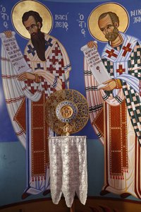 Liturgisch object in het heiligdom van de orthodoxe kerk van Pedoulas, 20150510, Pedoulas, Cyprus