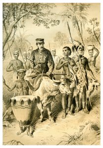 Livingstone Zwak van Koorts Begeleid naar Shintes Stad, ca. 1854, 1883