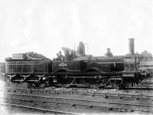 London & South Western Railway LSWR Locomotief No 5, Ganymede en tender, c1873