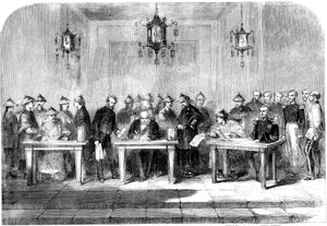 Lord Elgin ondertekent het Verdrag van Tainjin om de Tweede Opiumoorlog te beëindigen, 1858