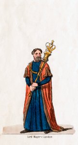 Burgemeester van Londen, kostuumontwerp voor Shakespeares toneelstuk, Henry VIII, 19e eeuw door Unbekannt