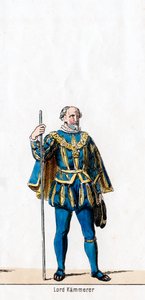 Lord schatbewaarder, kostuumontwerp voor Shakespeares toneelstuk, Henry VIII, 19e eeuw door Unbekannt