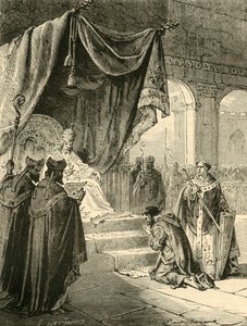 Lodewijk de Vrome doet boete voor de behandeling van zijn neef, Bernard, c818, 1890 door Unbekannt