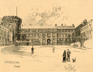 Lower Castle Yard, Dublin, Ierland, ca. 1890