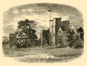 Ludlow Castle vanaf de ingangspoort door Unbekannt