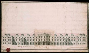 Ludwigsburg Paleis. Gevelontwerp van de noordvleugel