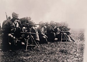 Machinegeweerschutters, ca. 1914-1918