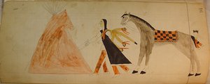 Maffet Ledger: Indiaan en Paard, ca. 1874-81