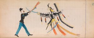 Maffet Ledger: Indiaanse hoofdman en soldaat, ca. 1874-81 door Unbekannt