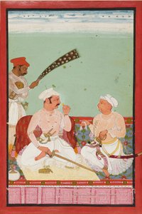 Maharao Ratan Singh met hovelingen, ca. 1670 door Unbekannt