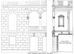 Hoofdingang en loggia op 38 Street, Fraternity Clubs Building, New York City, 1924 door Unbekannt