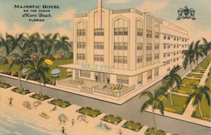 Majestic Hotel aan de Oceaan. Miami Beach, Florida, c1940s door Unbekannt