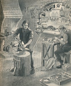 Harnas maken voor de ridders van weleer, c1934