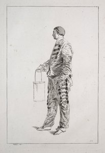 Man staand, 1700s door Unbekannt