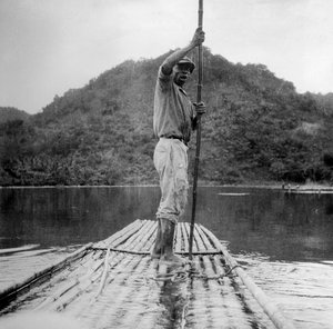 Man op een vlot, Kingston, Jamaica, 1931