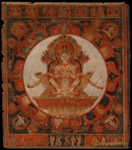 Mandala van Chandra, god van de maan, laat 14e-begin 15e eeuw