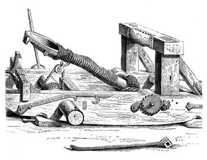 Mangonel, een oorlogsmachine in de 15e eeuw, 1870