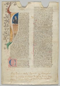 Manuscriptblad, Italiaans, 14e eeuw door Unbekannt