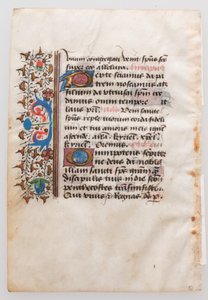 Manuscriptblad, uit een getijdenboek, 15e eeuw door Unbekannt