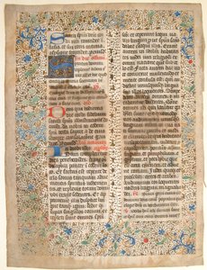 Manuscriptblad uit een missaal, midden 15e eeuw