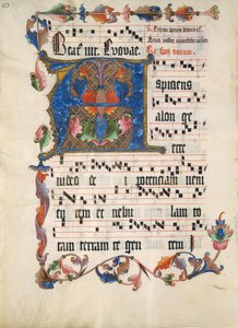 Manuscriptblad met Initiaal A, uit een Antifonarium, ca. 1425-50
