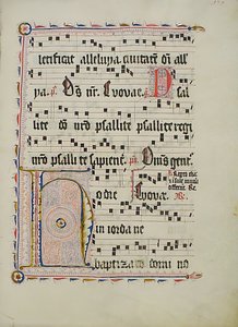 Manuscriptblad met initiaal H, uit een Antifonarium, Duits, tweede kwart 15e eeuw