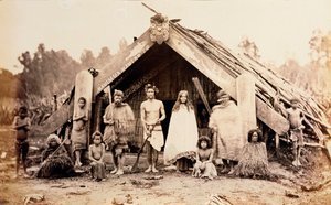 Maori-familie, Nieuw-Zeeland, ca. 1880s