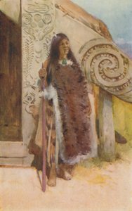 Maori in traditionele kleding door Unbekannt