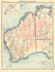 Kaart van Australië - Westelijk Deel