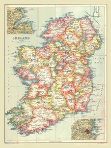Kaart van Ierland, 1902 door Unbekannt