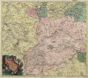 Kaart van het gouvernement Moskou en delen van nabijgelegen provincies, 1745