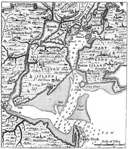 Kaart van New York rond het midden van de 18e eeuw, c1880