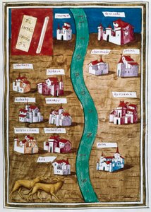 Kaart van Palestina (miniatuur) door Unbekannt