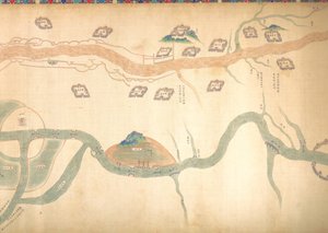 Kaart van het Grote Kanaal van Beijing naar de Yangzi-rivier door Unbekannt