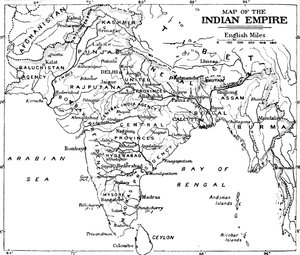 Kaart van het Indiase Rijk, ca. 1912 door Unbekannt