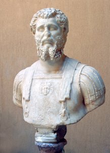Marmeren buste van Romeinse Keizer Lucius Septimius Severus door Unbekannt