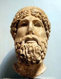Marmeren hoofd, waarschijnlijk van de oude Griekse god Zeus, mogelijk 1e eeuw v.Chr.