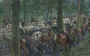Marbots soldaten foerageren tijdens de terugtocht, 1896 door Unbekannt
