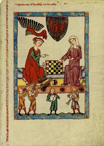 Markgraaf Otto IV van Brandenburg speelt schaak uit de Codex Manesse door Unbekannt
