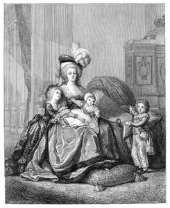 Marie Antoinette en haar kinderen door Unbekannt