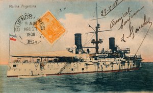 Marina Argentina. Pantserkruiser, Belgrano, c1908 door Unbekannt
